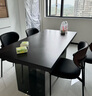 法莎蒂政府补贴全托岩板餐桌大小户型轻奢现代简约亚克力悬浮长方形桌子 【黑色亚克力脚+新升级下挂岩板】单餐桌+桃心椅*4 140x80x75cm 实拍图