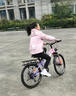 凤凰山地自行车男女变速山地车碟刹青少年儿童自行车学生单车 星际 粉紫【变速】后座+LED灯+辐条轮 22寸【适合130-170cm】 实拍图