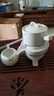豪祥 紫砂懒人自动陶瓷茶壶冲茶器单个旋转石磨家用办公功夫茶具配件 白静泡茶壶+茶海（高款） 实拍图