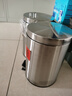 欧润哲垃圾桶脚踏带盖7L镜光不锈钢客厅卧室厨房卫生间家用办公内外双桶 实拍图