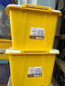 茶花塑料衣物收纳箱棉被整理箱58L 黄色 3个装 带轮 实拍图