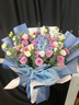 艾斯维娜鲜花速递向日葵混搭花束生日礼物全国同城配送 蓝绣球玫瑰欧式经典花束 实拍图