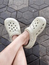 朴西洞洞鞋女夏季厚底踩屎感情侣防滑拖鞋 奶杏色  40-41  实拍图