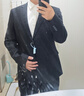 海派浩宇西服套装男商务正装修身西装高级感职业装外套新郎结婚礼服伴郎服 B版黑二扣：西服+西裤/围度加宽版 3XL (185) 【72-78公斤】 实拍图