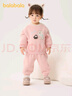 巴拉巴拉童装宝宝套装秋冬婴儿两件套儿童加绒加厚运动装男童女童 粉红60055 90 实拍图
