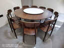 千钰中古风白蜡木全托板全实木带转盘家用餐桌小户型餐厅法式圆形桌子 白蜡木圆桌+实木承托板【送转盘实芯底座】 1.2米 实拍图