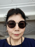 网红同款复古经典圆框通用墨镜时尚休闲出游街拍防强光太阳眼镜 黑框灰片 实拍图