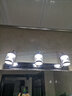 樱冠LED镜前灯免打孔双头/三头四头现代镜子灯不锈钢浴室卫生间化妆灯 三头-白光(46cm) 实拍图