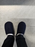 内泊（NEIBO）【抑菌防臭】乳胶棉拖鞋女冬季大码男士家居防滑软底保暖羊毛蓝40 实拍图