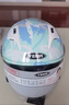 野马（YEMA）摩托车头盔电动车男女四季通用3C认证成人踏板四分之三盔安全帽 陶瓷白炫丽蓝粉【透明+防雾贴】 L码 实拍图