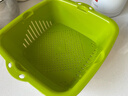 茶花 收纳篮双层洗菜篮 滤水篮 果蔬漏盆淘菜筛子 大号+中号4件套 实拍图