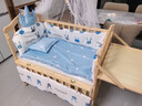 BANGLEDI宝宝床多功能婴儿床拼接实木无漆可移动摇摇床带护栏新生儿婴儿床 婴儿床+床品+棕垫（留言花色） 双层小床（105*60cm）0-8岁 实拍图