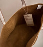 MUJI 纸编 托特包 挎包 女包 包包 轻便 手提包编织包通勤 新品 浅棕色 加大 底部直径25*高31cm 实拍图