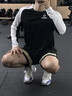 准者运动长袖t恤男速干篮球跑步训练投篮服男士春季健身T恤圆领透气 502纯白黑【常规版】 2XL 实拍图