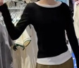森马（Semir）长袖T恤女不对称假两件2025秋季小心机修身拼色衣服10A525101001 实拍图
