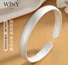 唯一（Winy）银手镯足银9999开口古法镯子女款纯银饰品妈妈生日礼物送老人款 实拍图