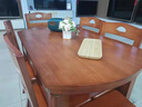 岚树实木餐桌椅组合现代简约风高级感可伸缩折叠餐桌打小户型家用饭桌 原木色 1.38米一桌八椅 实拍图