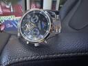 冠琴（GUANQIN）手表男机械表全自动镂空飞轮瑞士品质防水夜光皮带男士双日历手表 间金黑面 实拍图
