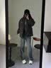 主意范（ZHUYIFAN）羊羔毛羽绒棉服男女学生加厚加绒立领面包服棉衣宽松大码情侣外套 HM24549黑色 XL 125-145斤 实拍图