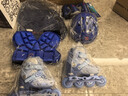 斯威（SWAY）溜冰鞋儿童男女童中小学专业轮滑鞋平花休闲滑冰旱冰鞋成人直排轮 【锁轮款】蓝+一体支架+赛事头盔护具 S (适合3-7岁)日常鞋码27-32 实拍图