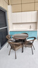 凝企阳台休闲桌椅户外桌椅套装藤椅三件套阳台喝茶桌椅组合庭院小茶台 90双层圆桌 四椅一桌 实拍图