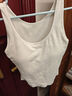 半练【清仓99元/2件起】半练带胸垫背心抹胸女打底内搭吊带上衣可外穿 【及脐】U领罗纹背心-云瓷白 L 实拍图