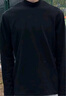 名创优品（MINISO）打底衫男冬季高级感内衬磨毛质感半高领加绒长袖t恤 黑色 2XL  实拍图