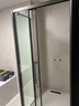 东鹏（DONGPENG）淋浴房三联动推拉门一字形卫生间隔断干湿分离玻璃浴室隔断沐浴房 枪灰缓冲1.5-1.59/2米高|极窄 升级1.0壁厚不锈钢+2cm极窄边框 实拍图