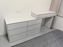 梳妆台卧室简约奶油风实木化妆桌高级感斗柜书桌一体转角可伸缩 奶油白【送货上门包安装】 1米桌+1.2米柜【六斗柜】 实拍图