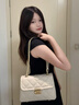 CinvaiKrose【阿Sa蔡卓妍同款】包包女包2025新款斜挎包单肩包菱格链条小方包 米白【代写贺卡】 实拍图