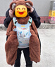 papa爬爬秋冬季男女宝宝动物爬服连体衣加厚抱抱绒保暖婴儿哈衣 小熊宝宝 90cm 实拍图