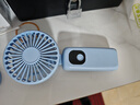 卡培登手持小风扇 多功能智能数显5挡大风力风扇便携迷你充电风扇办公室宿舍桌面户外可用 H01蓝色 实拍图