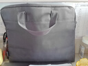 得力（deli）加厚立体办公手提袋/会议包/事务包/商务拉链袋电脑公文包便携手提袋 男士生日礼物 浅灰 实拍图