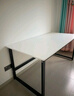 馨美凯电脑桌台式家用简易书桌办公桌简约现代工作台租房卧室学习写字桌 【单桌1.6cm厚桌面】黑架+暖白色 长120cm*宽60cm*高74cm 实拍图