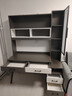 喆逢书桌书柜组合书架一体电脑桌台式轻奢现代简约书房卧室办公学习桌 灰色书桌+右边柜子 总长140cm 实拍图