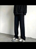 卡图弛 潮牌vintage牛仔裤男秋冬季宽松直筒裤美式高街长裤休闲阔腿裤子 黑色【常规款】 L 【建议110-125斤】 实拍图