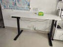 喜米莱【热卖款式】电动升降桌电脑电竞桌台式学习书桌实木办公直播桌子 【单电机】奶油白+黑腿18mm桌面 长120宽60高75cm 实拍图