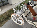 飞鸽（FLYING PIGEON）自行车成人通勤车自行车学生单车成人自行车通勤自行车女士自行车 豪华奶油米|6速|一体轮+礼包 24寸适合150-170cm 实拍图