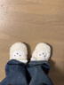 洁丽雅棉拖鞋女士秋冬季室内居家用加绒保暖可爱拖鞋女外穿毛毛鞋月子鞋 白色 【可爱小羊】 38-39 【适合37-38】 实拍图