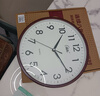 康巴丝（Compas）挂钟客厅钟表 简约钟表客厅石英钟表挂墙时钟 c2877咖木色 33.5cm 实拍图