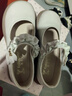 富罗迷女童皮鞋春秋方口软底单鞋儿童校园演出鞋 米白 （镜面款） 36 实拍图