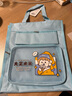 金得利学生立体手提补习袋小学生初中高中手拎防水牛津布美术袋文件试卷收纳袋书包浅蓝色DC1935 实拍图
