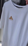 阿迪达斯 （adidas）T恤男夏季运动透气轻薄宽松棉短袖 白/金 2XL 实拍图