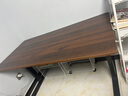 英凡升降桌家用手摇实木电脑桌办公台式电竞桌子学习书桌可升降工作台 深胡桃+黑架 长140*宽70cm 实拍图