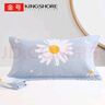 金号纯棉枕巾 3A抗菌三层全棉加大枕头巾吸汗柔软蓝单条52*80cm 151G 实拍图
