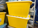茶花塑料衣物收纳箱棉被整理箱58L 黄色 3个装 带轮 实拍图