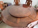 锦榆园全实木餐桌椅组合带转盘中式大圆桌家用饭桌子橡木仿古雕花圆餐桌 紫檀色 1.4米 餐桌+6椅子（送转盘玻璃） 实拍图