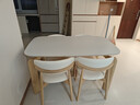 冬熊大象腿餐桌原木奶油风实木岩板餐桌家用桌子日式小户型 1.4米餐桌+椅*4（原木/贝壳椅） 【进口白蜡木】纯白色哑光桌面 实拍图