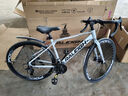 兰令公路车自行车700C成人男碟刹变速赛车学生女城市通勤代步单车 风行者 太空银 钢架 700C 弯把 700C 24速 定位变速 内走线 线碟 40刀 实拍图