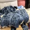 海澜之家睡衣男士睡衣冬季男士高端睡衣男款珊瑚绒翻领加绒加厚家居服套装 深蓝 XL -175/100(体重130-150斤) 实拍图